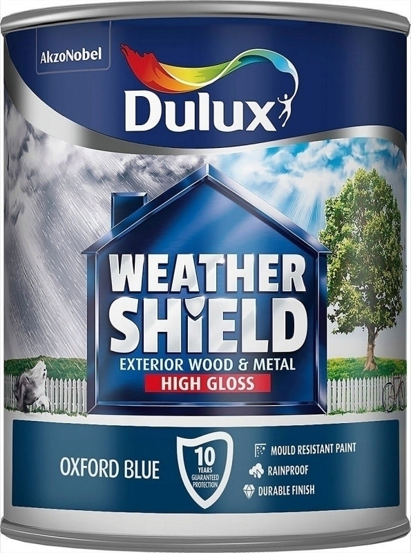 DULUX WEATHERSHIELD OXFORD ΜΠΛΕ ΒΑΦΗ ΓΥΑΛΙΣΤΕΡΗ ΓΙΑ ΜΕΤΑΛΛΟ & ΞΥΛΟ 750ML