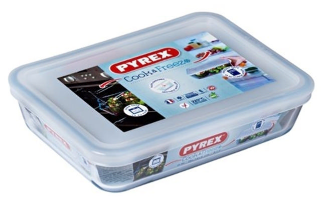 PYREX 241P COOK & FREEZ ΟΡΘΟΓΩΝΙΟ ΣΚΕΥΟΣ ΜΕ ΠΛΑΣΤΙΚΟ ΚΑΠΑΚΙ 0,8L