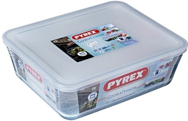 PYREX 244P COOK & FREEZ ΟΡΘΟΓΩΝΙΟ ΣΚΕΥΟΣ ΜΕ ΠΛΑΣΤΙΚΟ ΚΑΠΑΚΙ 4L