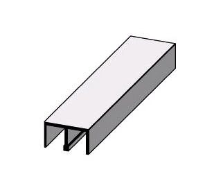 PVC SLIDING RAIL PROFILE 6MM DEEP