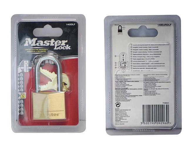 MASTERLOCK BRASS PADLCK 40MM M/SHAKLE