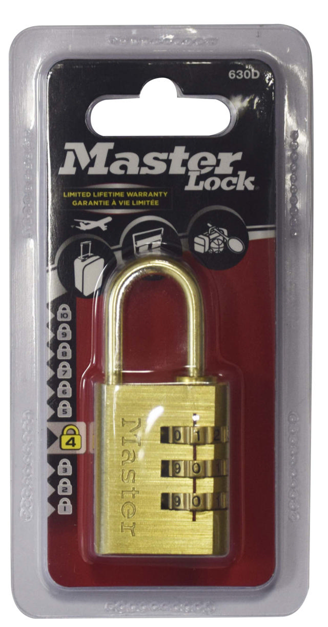 MASTERLOCK COMBINAT PADLOCK 30MM X 23MM BRASS