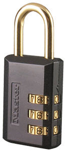 MASTERLOCK COMBINAT PADLOCK 30MM X 23MM VINYL