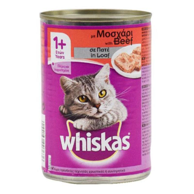 WHISKAS ΤΕΝΕΚΕΔΑΚΙ ΥΓΡΗ ΤΡΟΦΗ ΓΙΑ ΓΑΤΕΣ ΜΕ ΓΕΥΣΗ ΒΟΔΙΝΟ 400ΓΡ