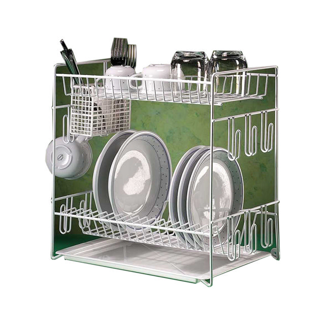 DISH DRYING RACK METAL 2-TIER 44X24X40CM