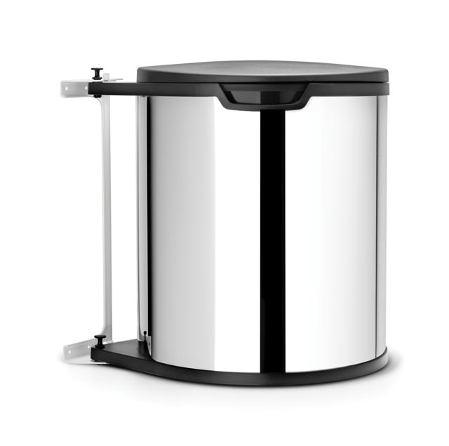 BUILT-IN BIN, 15 LITRE - BRILLIANT STEEL