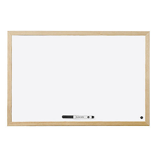 MAGNETIC WHITE BOARD WITH WOODEN FRAME 60X90CM