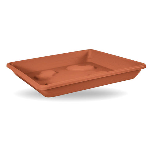 VECA PLASTIC PLATE SQUARE 12X12CM TERRACOTTA