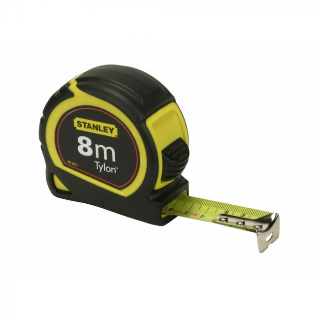 STANLEY TAPE MEASURE TYLON L.8M B.25MM ACCURATE IIM.STOP BUTTON / BELT CLIP STANLEY 0-30-657