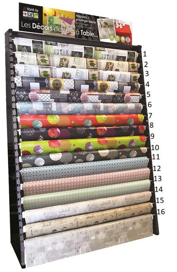 TABLECLOTH PVC DESIGN ROLL 140CM 16 ASSORTED DESIGNS