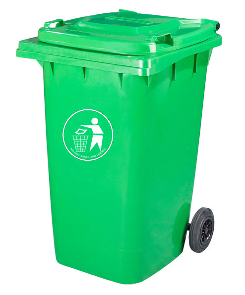 BIDONE BIN GREEN 240L WITH WHEELS