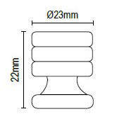 KNOB VIOMETALE 111/23 NICKEL MAT