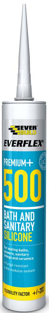 EVER BUILD 500 BATH AND SANITARY SILICON WHITE 290ML