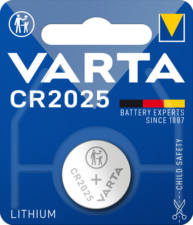 VARTA LITHIUM COIN CR2025 (BUTTON CELL BATTERY, 3V) PACK OF 1