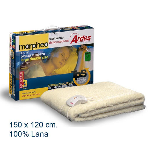 ARDES MORPHEO ELECTRIC BLANKET PURE WOOL 150X120CM