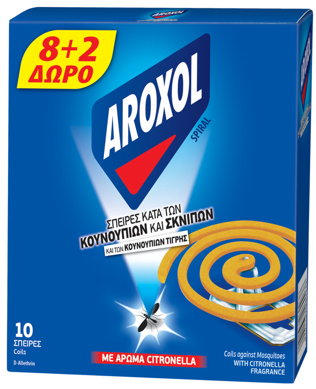 AROXOL COIL CITRONELLA 8+2 PCS FREE