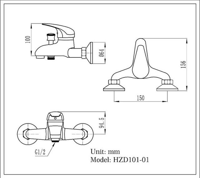 HOFER EUROMODE BATH/SHOWER MIXER