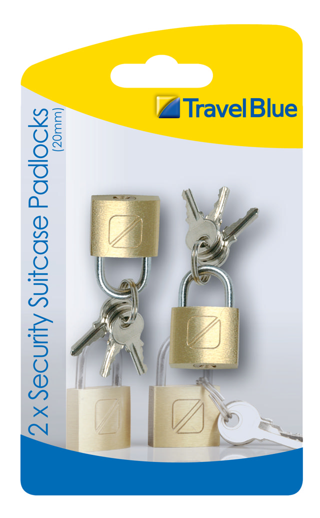 TRAVEL BLUE SUITCASE PADLOCK X2