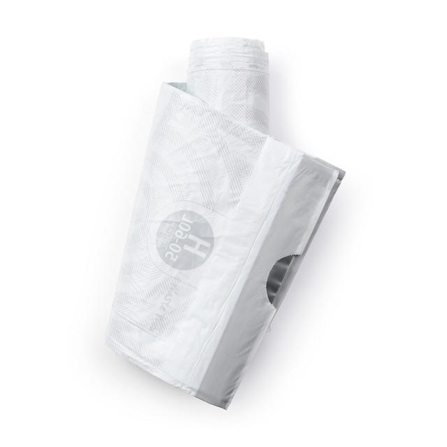 BRABANTIA PERFECTFIT BAGS, CODE H, 50-60 LITRE, 10 BAGS PER ROLL - WHITE