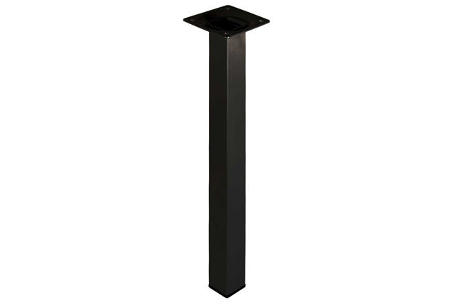 STEEL LEG SQUARE,25X25,M10,10C BLACK