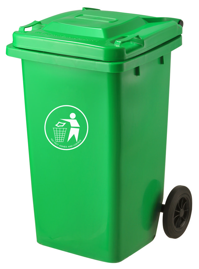 BIDONE BIN GREEN 100L WITH WHEELS