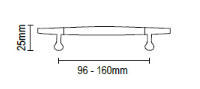 HANDLE VIOMETALE ART. 49/128 NIKEL MAT NIKEL