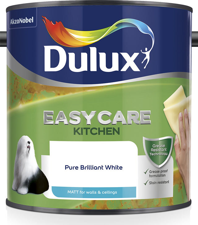 DULUX EASYCARE KITCHEN PURE BRILLIANT ΛΕΥΚΟ ΜΑΤE MULSION PAINT 2.5L