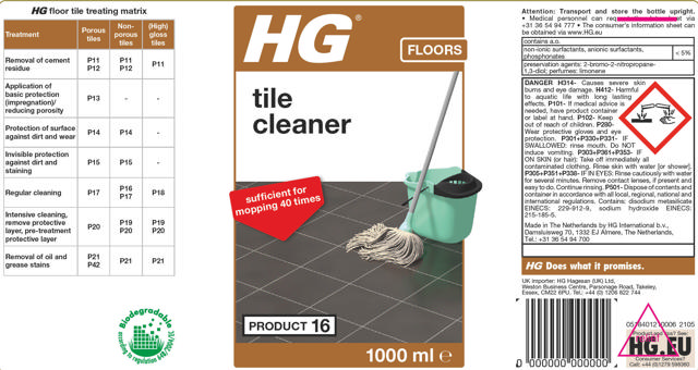 HG TILE CLEANER (PORCELAIN CLEANER) 1L