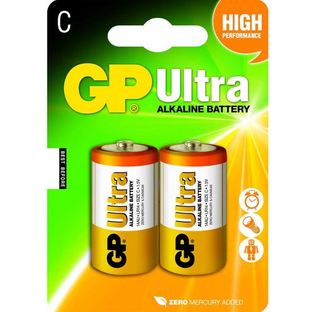 GP C BATTERIES 2 PCS ALKALINE