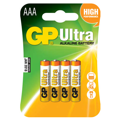 GP AAA BATTERIES 4PCS ALCALINE