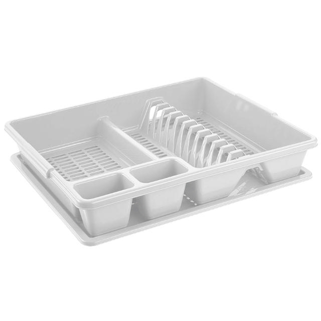 TONTARELLI DISH DRAINER PLASTIC SILVER 47X38X8.5CM