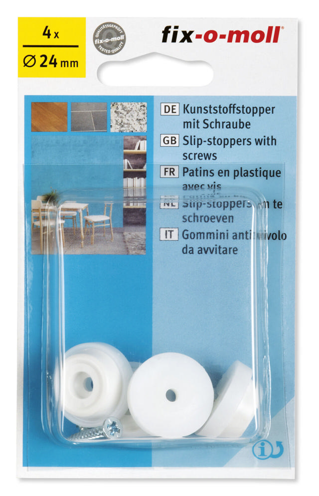 FIX PLASTIC STOPPERS 4PCS 24MM ΑΣΠΡΟ