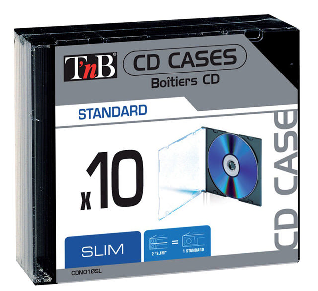 TNB CD BOX SLIM BLACK 10PCS