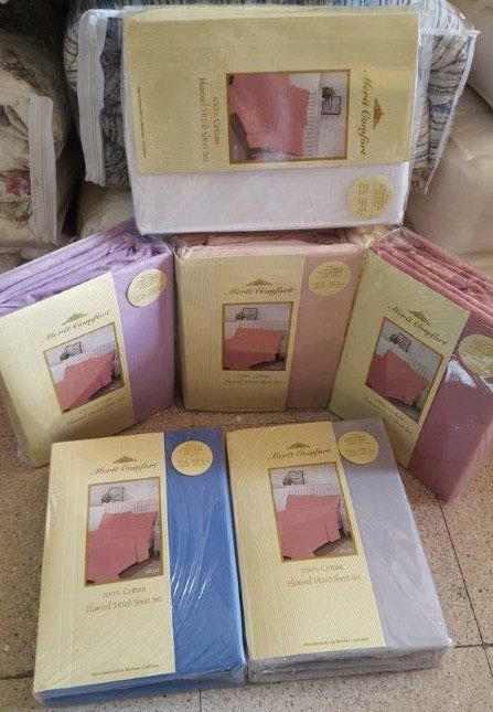 WINTER BED SHEET SET PLAIN 3 FEET 6 ASSORTED COLORS