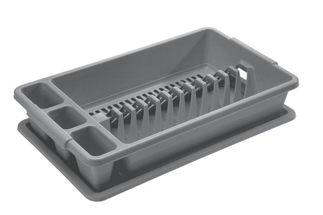 TONTARELLI DISH DRYING RACK PLASTIC GREY 45X26X8.5CM