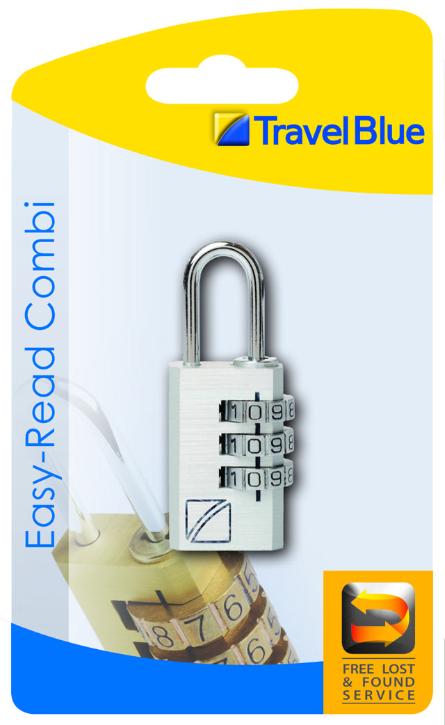 TRAVEL BLUE COMBINATION PADLOCK