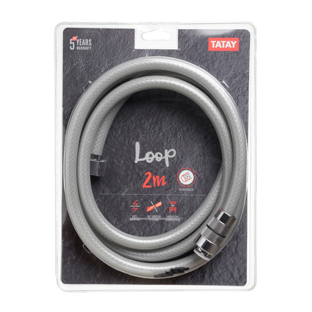 TATAY SHOWER HOSE LOOP GREY 2M