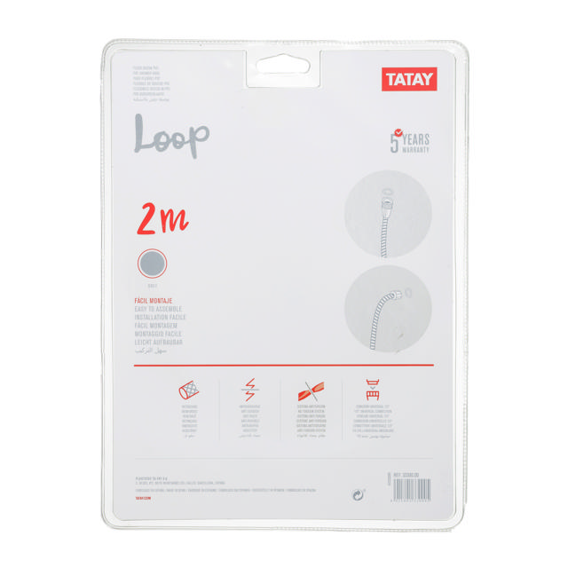 TATAY SHOWER HOSE LOOP GREY 2M