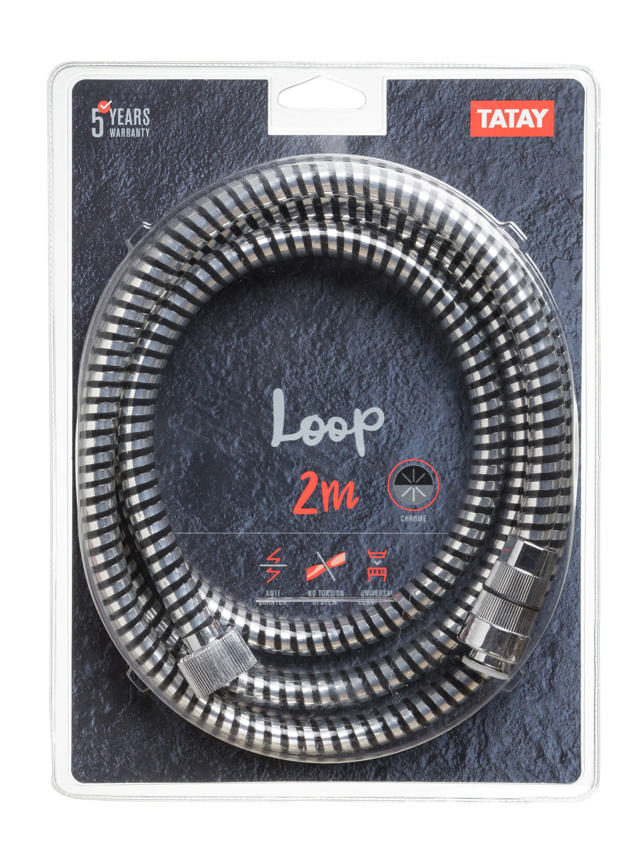 TATAY SHOWER HOSE LOOP BLACK 2M