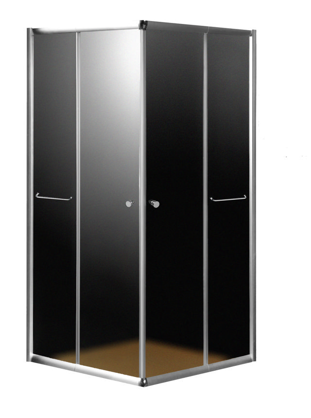 ROMA CORNER SHOWER CUBICLE 80X80CM 6MM CHROME FRAME/UNCLEAR GLASS