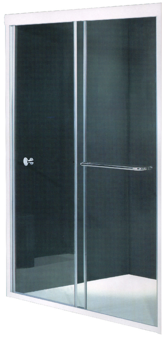 ROMA WALL TO WALL SHOWER CUBICLE SL/G 105-110X185CM 6MM CHROME FRAME/CLEAR GLASS