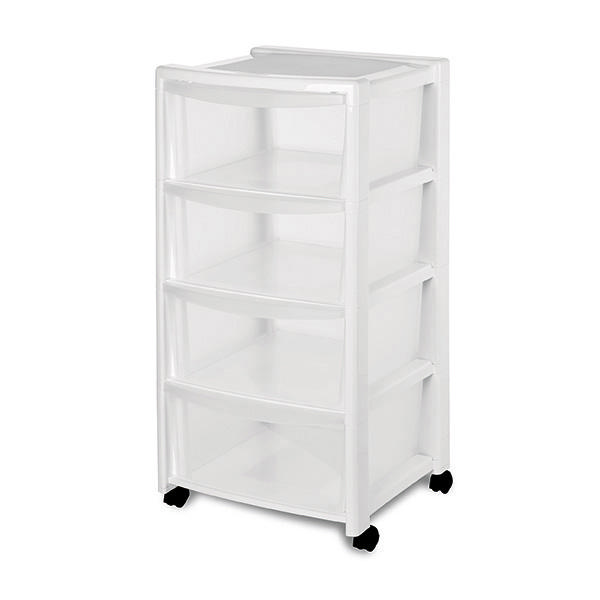  STEFANPLAST LIBERA DRAWER SYSTEM 4DRAWERS WHITE 80CM-CLEAR