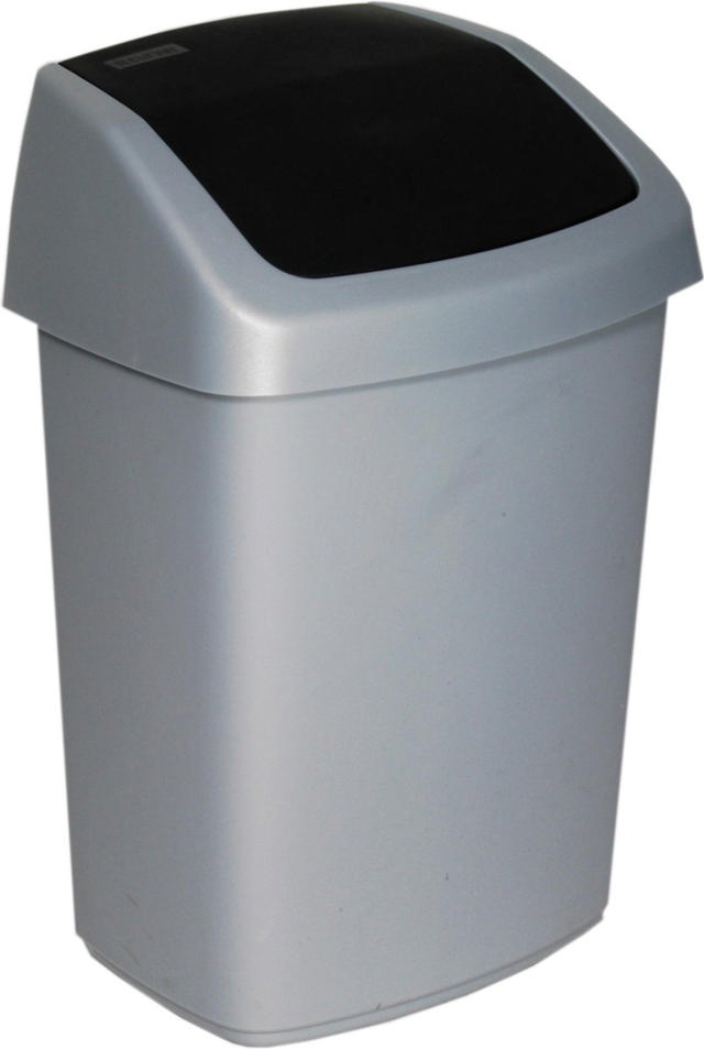 CURVER SWING TOP BIN 25L SILVER