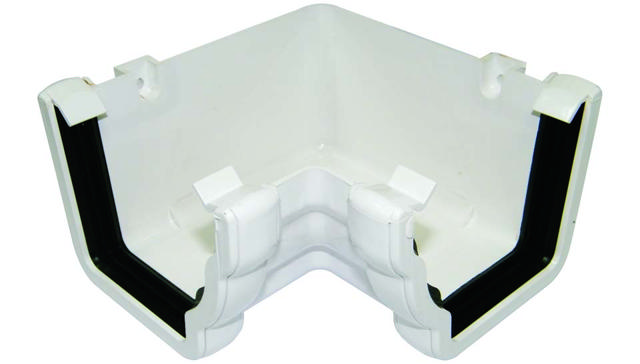 FLOPLAST GUTTER 90° INTERNAL ANGLE 110MM