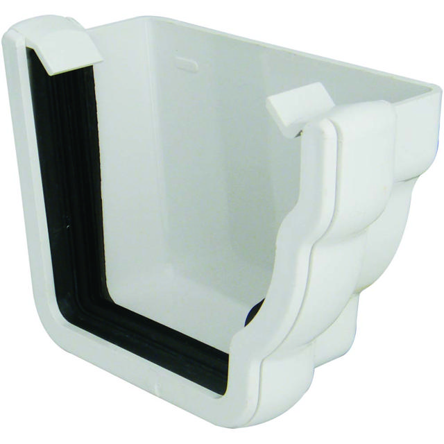 FLOPLAST GUTTER EXTERNAL STOPEND-RIGHT HANDED 110MM