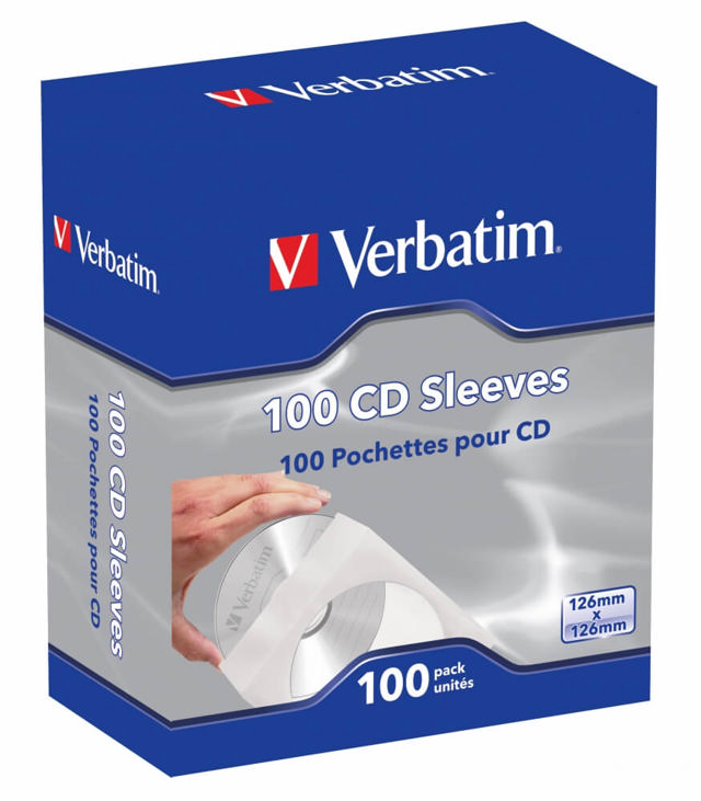 VERBATIM CD/DVD PAPER SLEEVES 100PCS