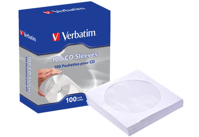 VERBATIM CD/DVD PAPER SLEEVES 100PCS