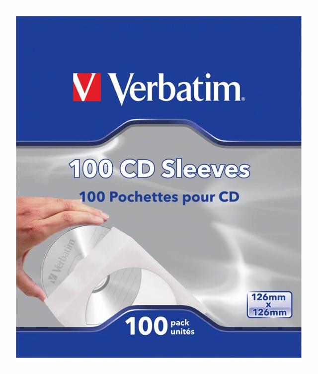 VERBATIM CD/DVD PAPER SLEEVES 100PCS