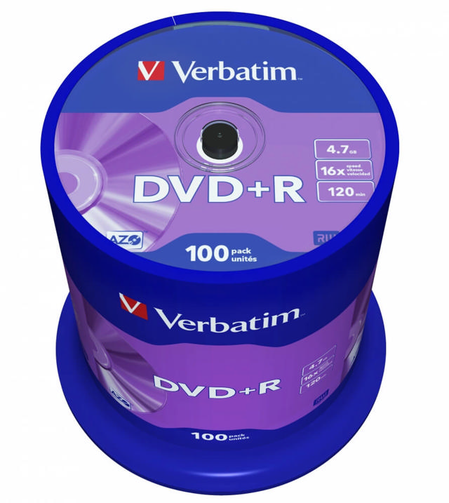 VERBATIM DVD+R SPINDLE 100PCS