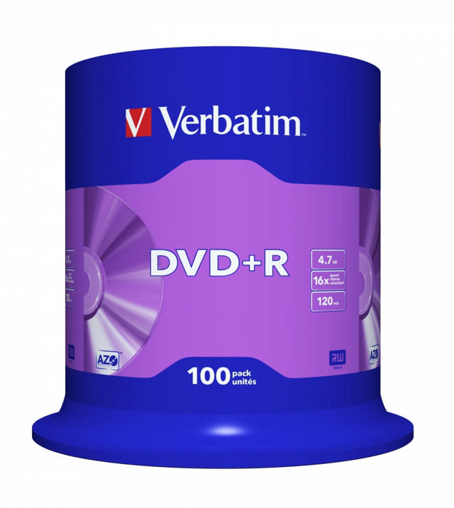 VERBATIM DVD+R SPINDLE 100PCS